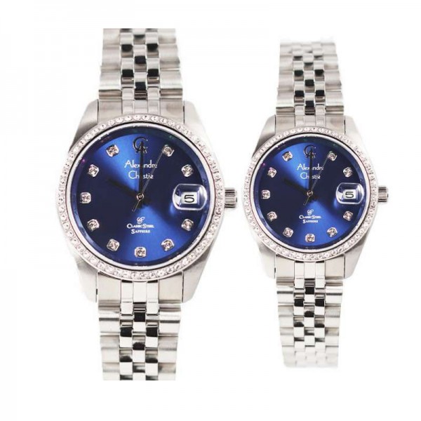 Alexandre christie AC 5012 Silver Blue Couple Alexandre christie AC 5012 Silver Blue Couple